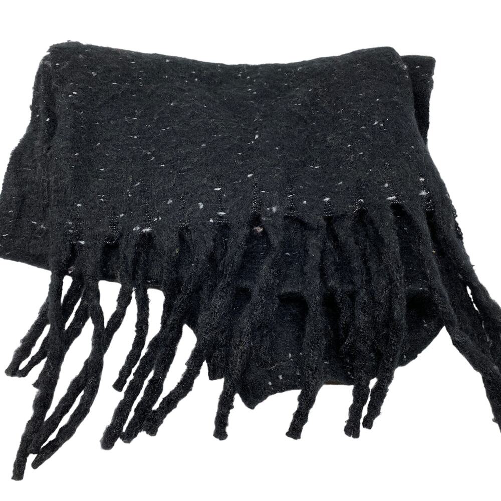 BP Women's One Size Black Scarf Splatter Tasseled New
